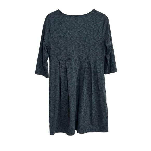 Eddie Bauer Heather 3/4 Sleeve Crossover Aster Pleated Mini Dress Gray Large - Picture 9 of 9